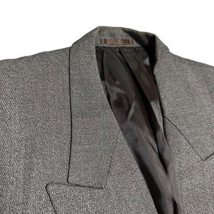 Suit setup double breasted casual gray tweed style XL