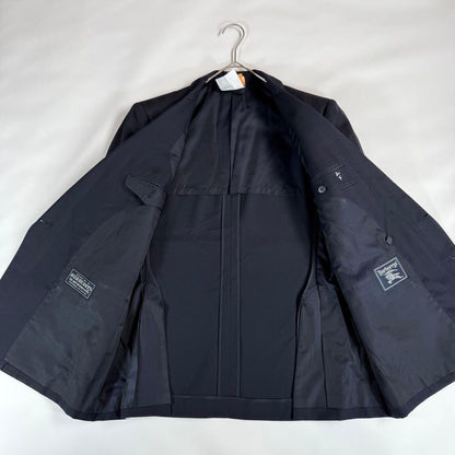 Burberrys Double Suit Navy Shadow Stripe 6 Button Vintage