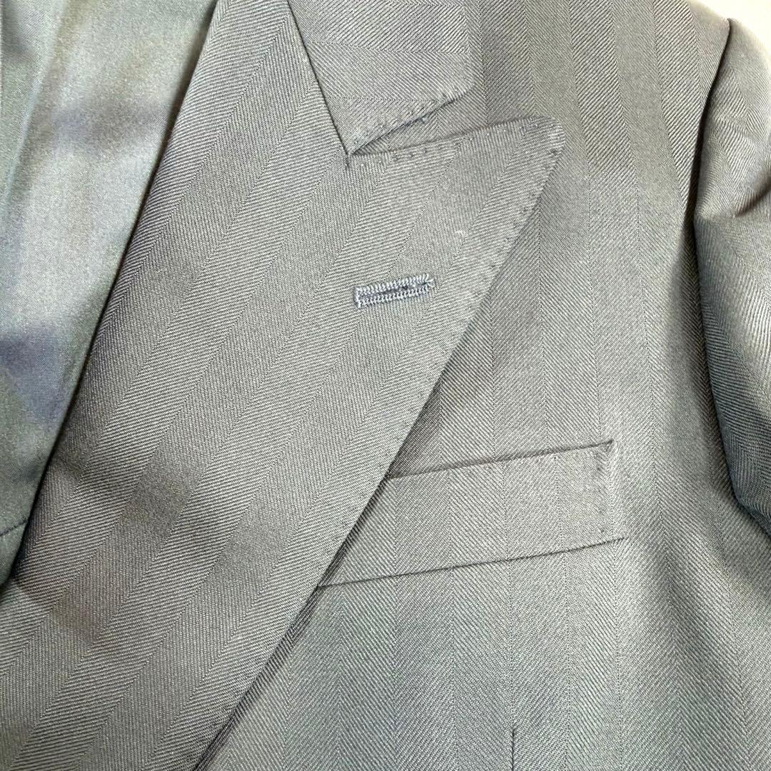 Burberrys Double Suit Navy Shadow Stripe 6 Button Vintage