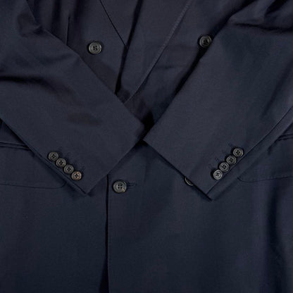 Burberrys Double Suit Navy Shadow Stripe 6 Button Vintage