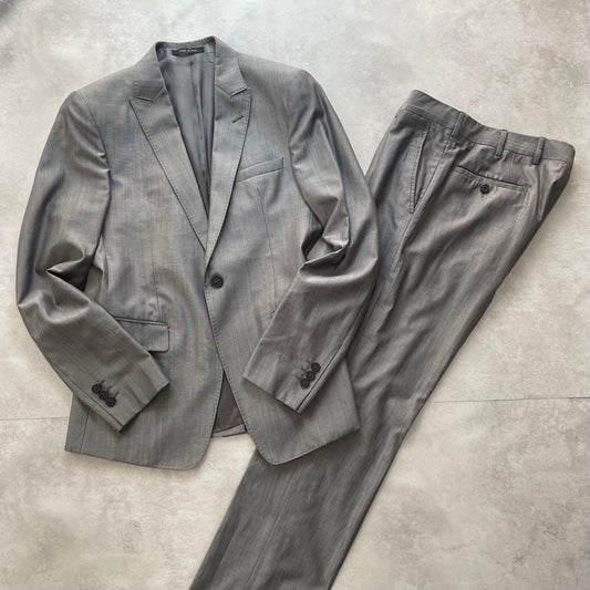 Luxury Emporio Armani DAVID Suit Setup Gray Gloss 46