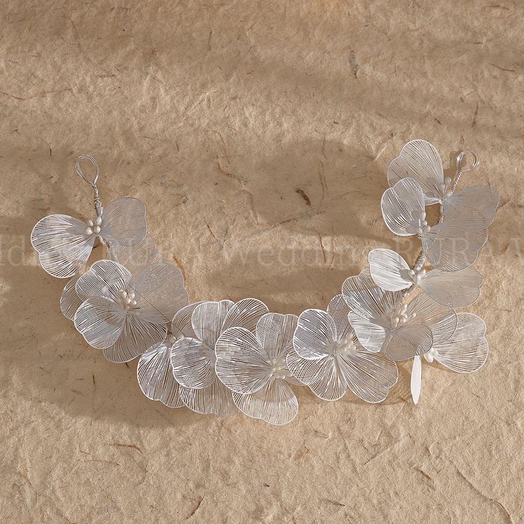 Wedding Silver Headdress Petal Hair Ornament Headband Wedding Bridal New