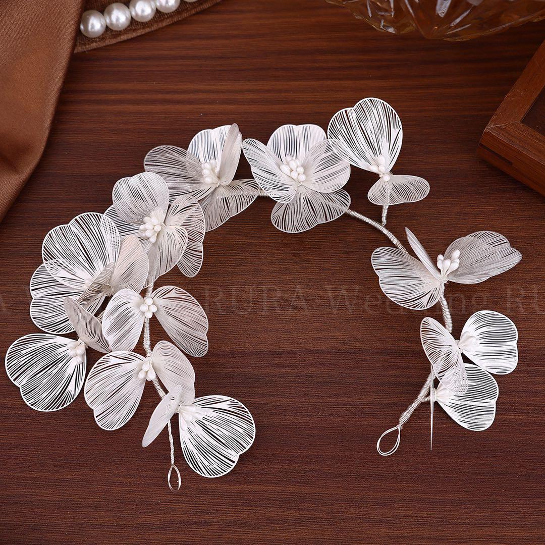 Wedding Silver Headdress Petal Hair Ornament Headband Wedding Bridal New