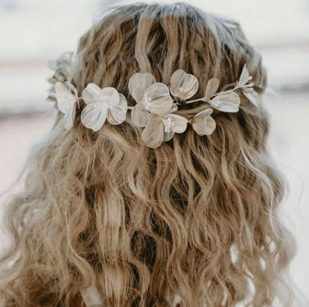 Wedding Silver Headdress Petal Hair Ornament Headband Wedding Bridal New