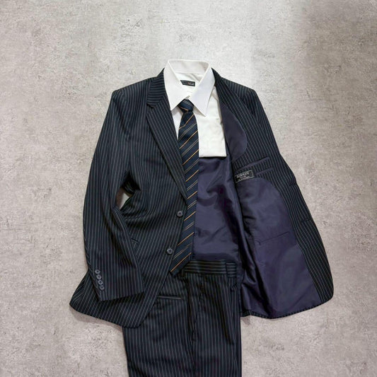 Men's Vintage Striped Setup Suit Good Condition L Size
