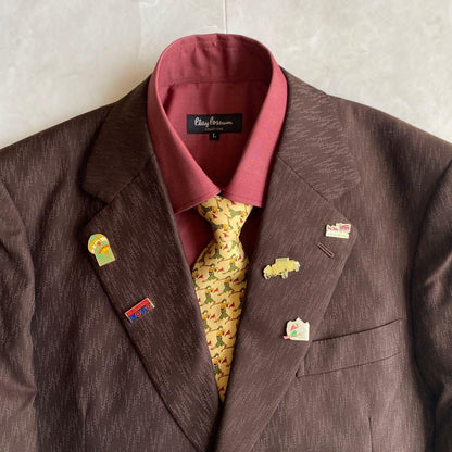 90s vintage Ferragamo tie suit pins 4 piece set