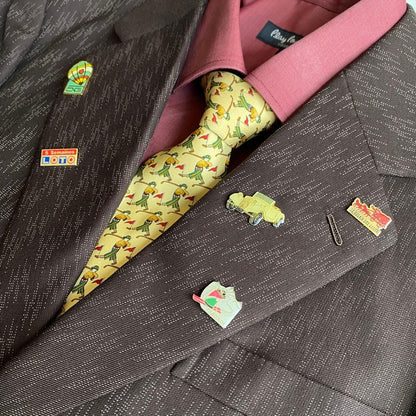 90s vintage Ferragamo tie suit pins 4 piece set
