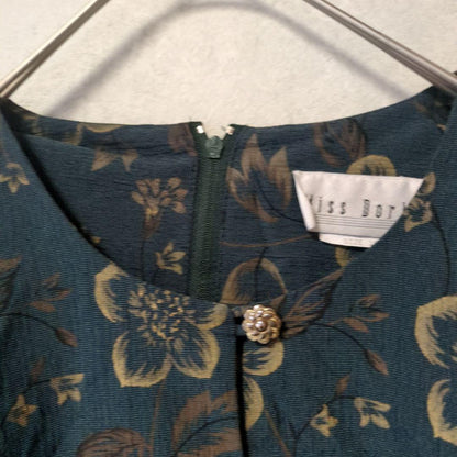 Rare/Retro✨Miss Dorby long dress scalloped hem floral pattern 10