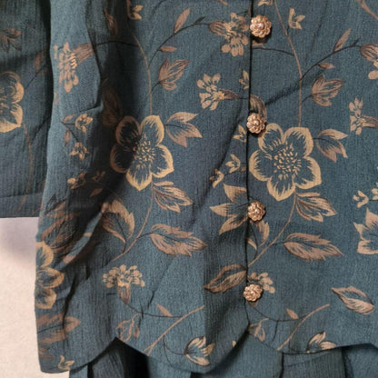 Rare/Retro✨Miss Dorby long dress scalloped hem floral pattern 10
