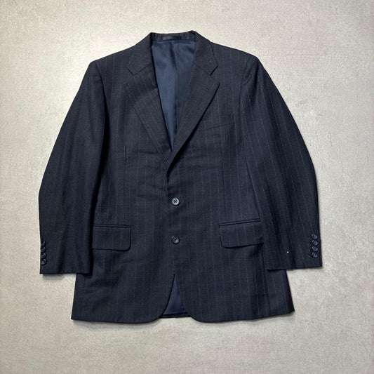90s burberry tailored jacket black pinstripe suit vintage