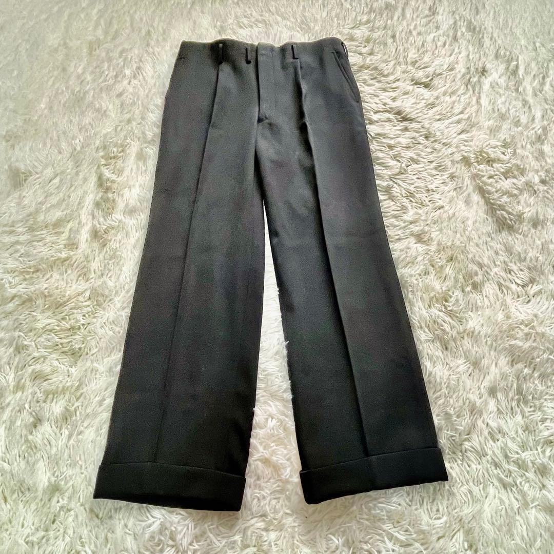 [Extremely beautiful item] Masaki Suda style double suit set up extra thick wide black vintage men's L