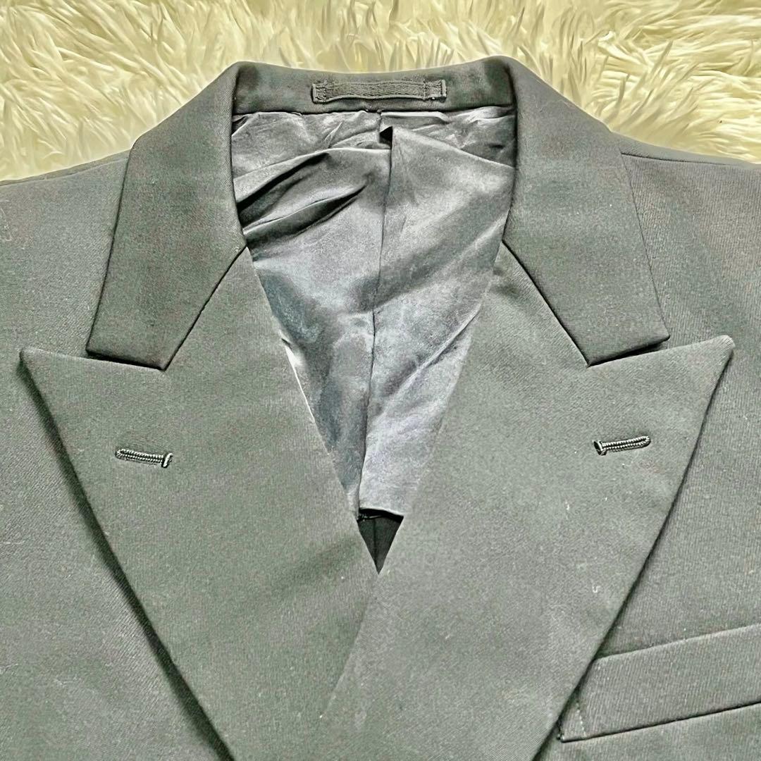 [Extremely beautiful item] Masaki Suda style double suit set up extra thick wide black vintage men's L