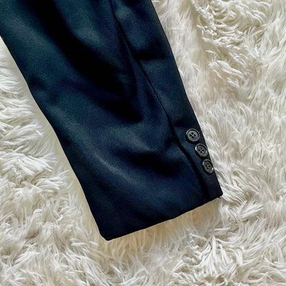 [Extremely beautiful item] Masaki Suda style double suit set up extra thick wide black vintage men's L