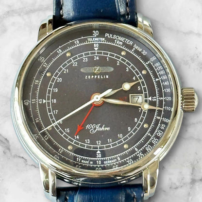 [In full working order, complete with accessories] ZEPPELIN Zeppelin 100th Anniversary GMT Blue
