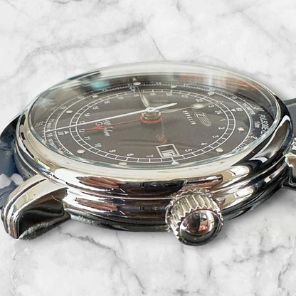 [In full working order, complete with accessories] ZEPPELIN Zeppelin 100th Anniversary GMT Blue