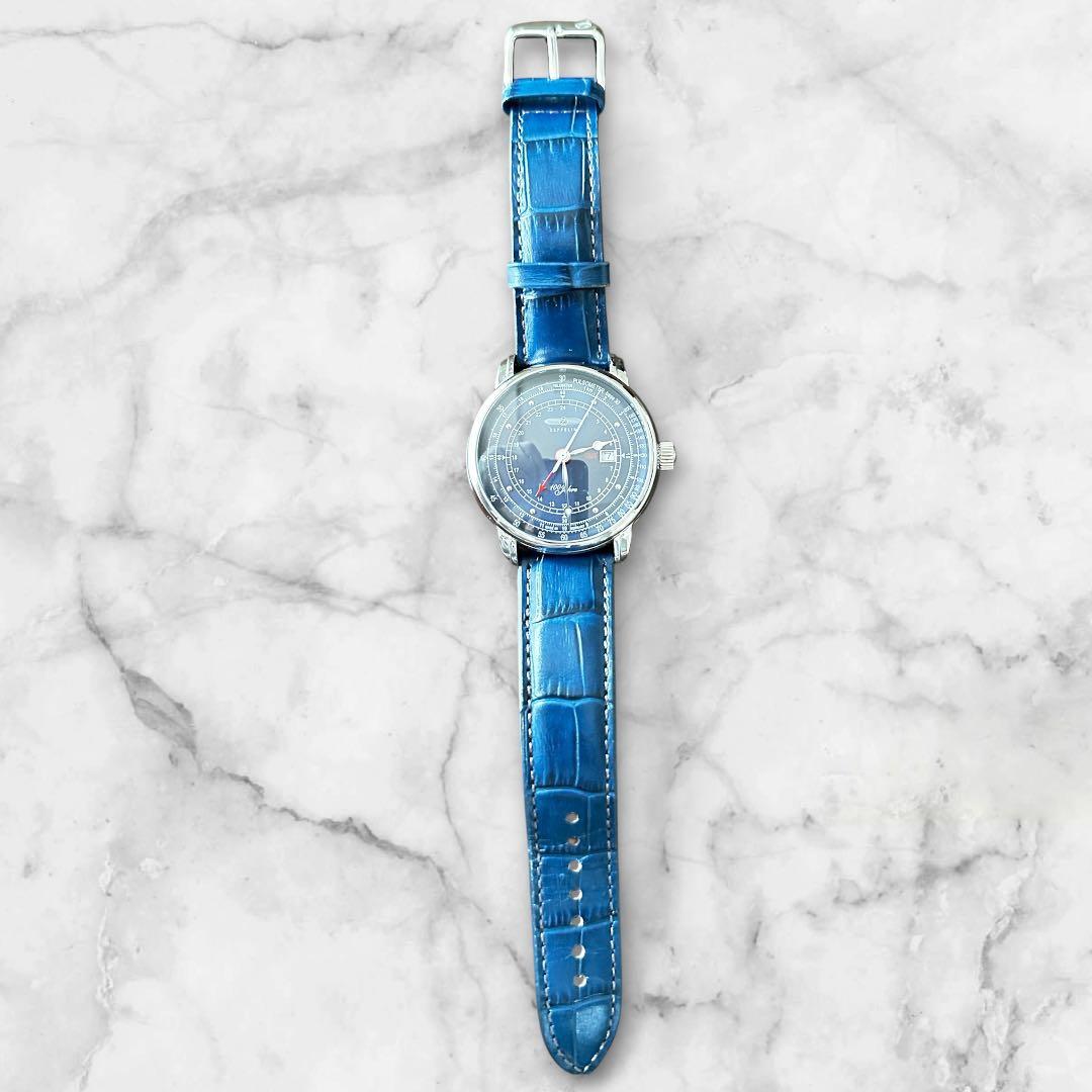 [In full working order, complete with accessories] ZEPPELIN Zeppelin 100th Anniversary GMT Blue