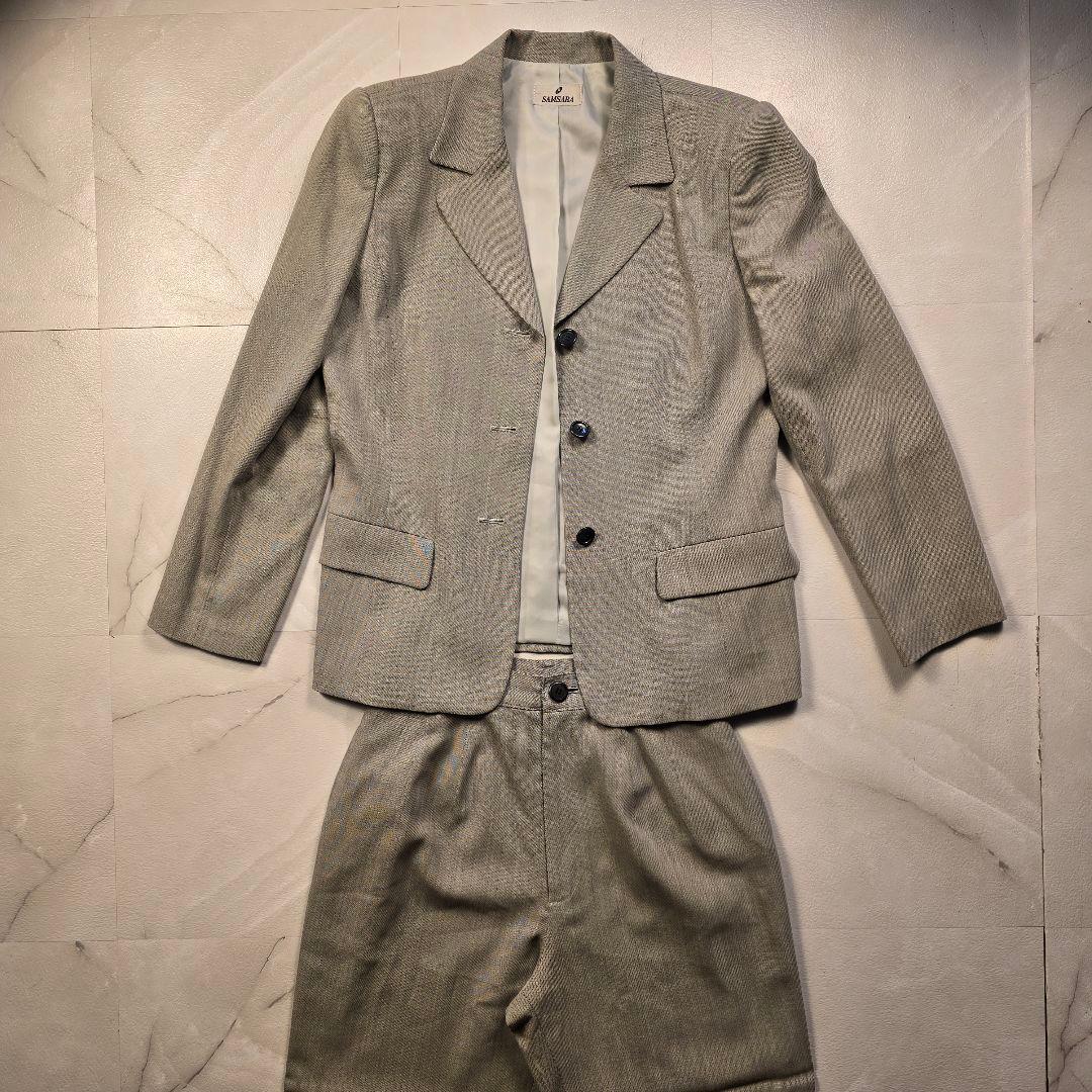 Single button suit setup 90s gray gray made in Japan