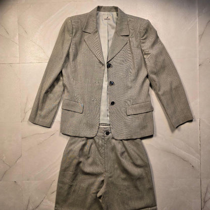 Single button suit setup 90s gray gray made in Japan
