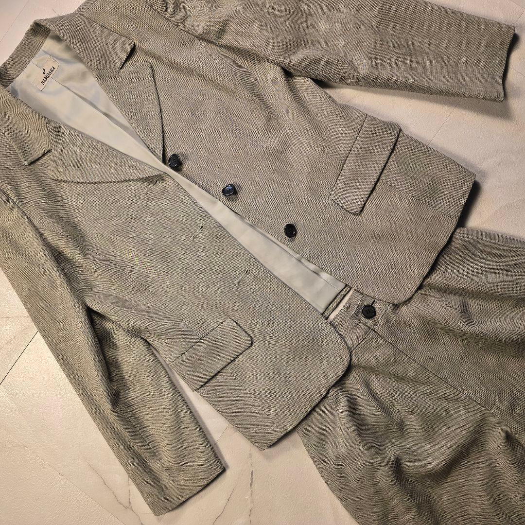 Single button suit setup 90s gray gray made in Japan
