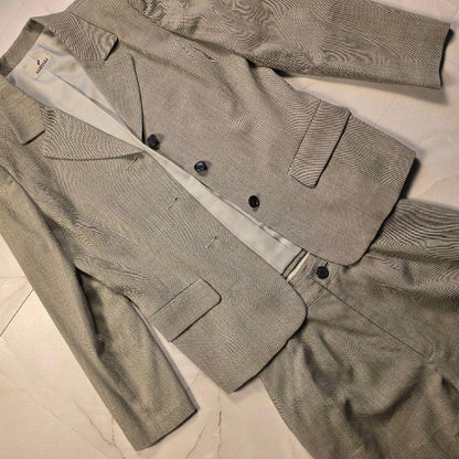 Single button suit setup 90s gray gray made in Japan