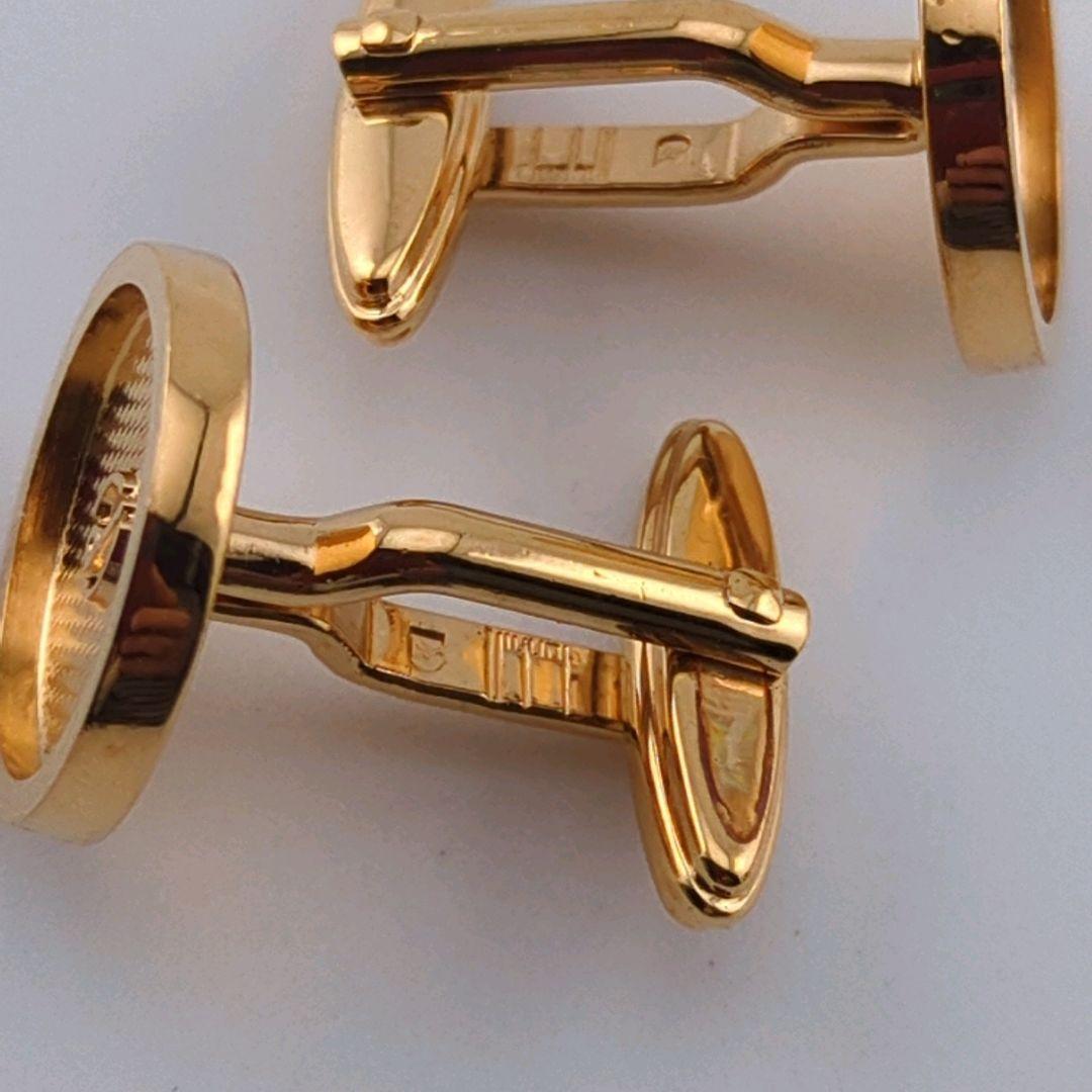 Dunhill cufflinks d logo gold men's good condition