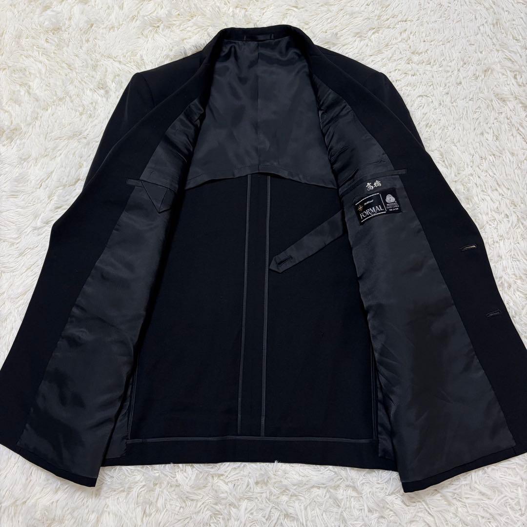 [Good condition] 90s vintage double-breasted set-up suit black