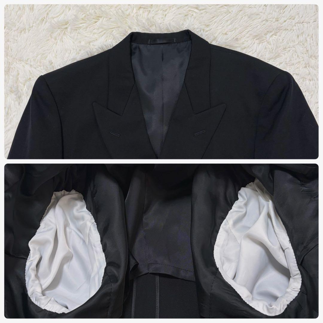 [Good condition] 90s vintage double-breasted set-up suit black
