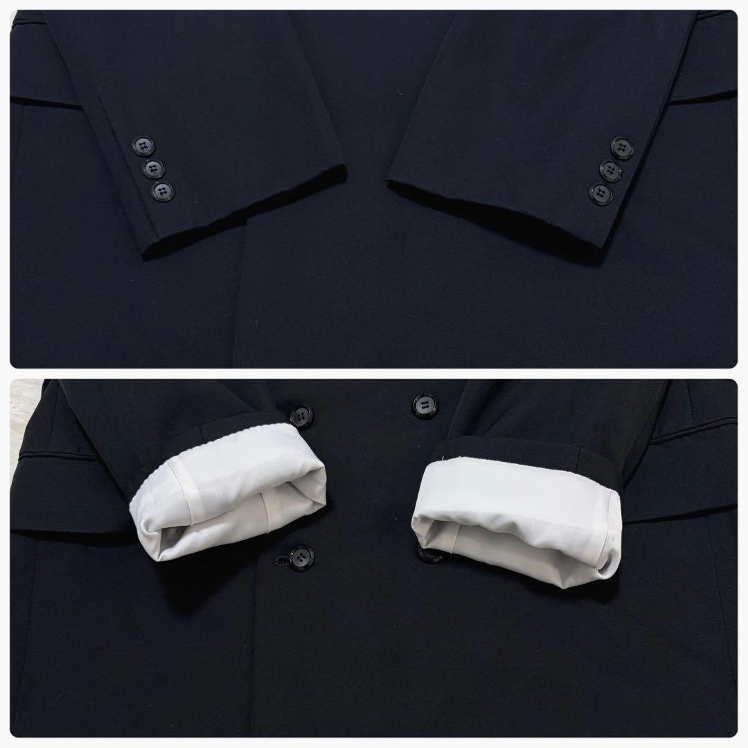 [Good condition] 90s vintage double-breasted set-up suit black