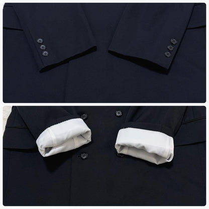[Good condition] 90s vintage double-breasted set-up suit black