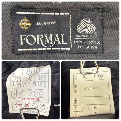 [Good condition] 90s vintage double-breasted set-up suit black