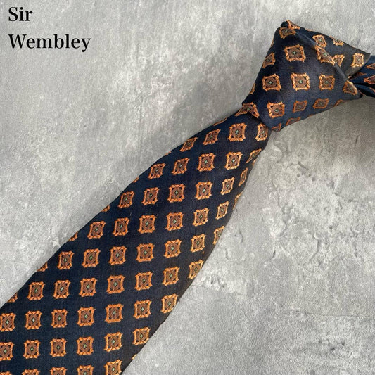 Sir Wembley Tie Square Crest Pattern 100% Silk