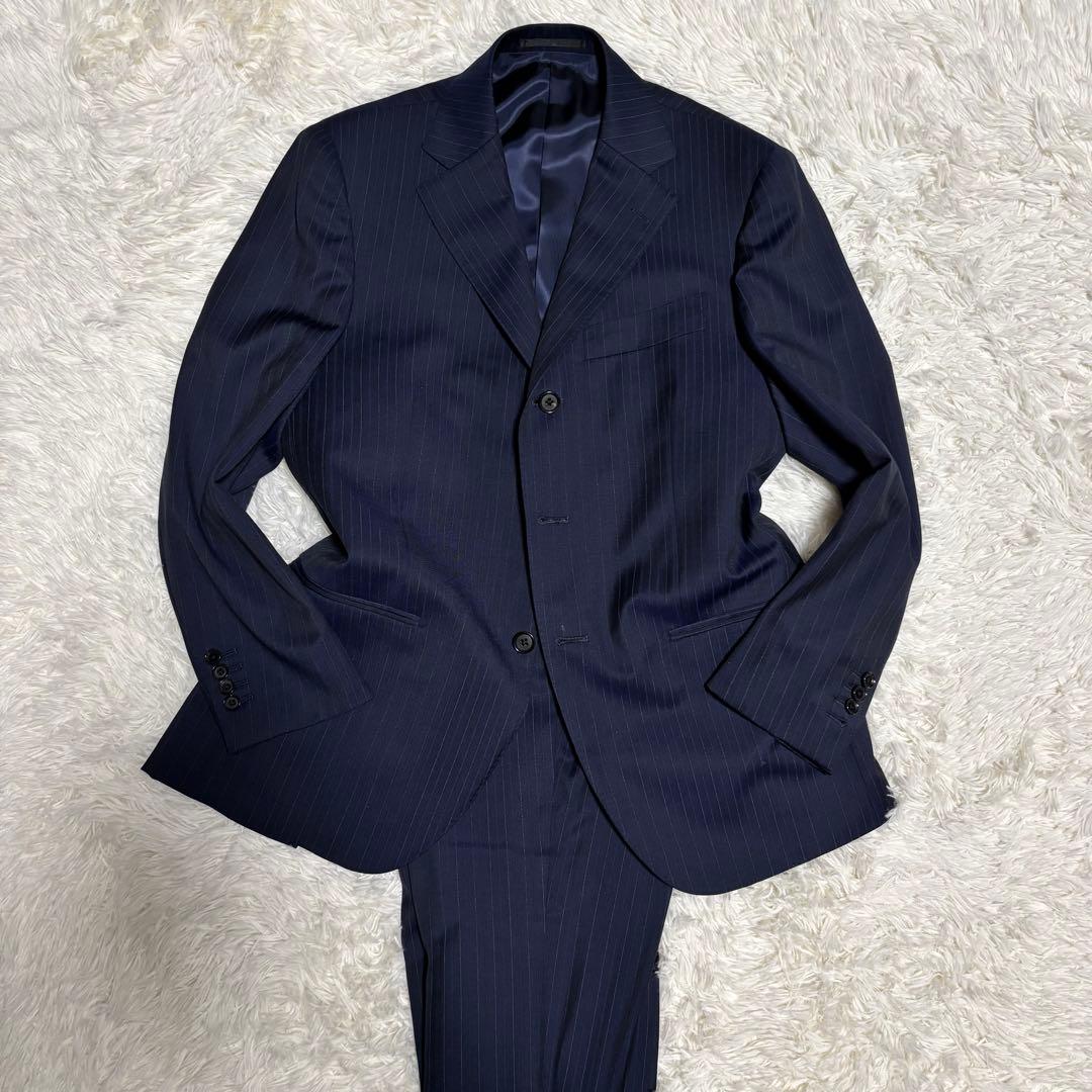 [REDA×MOTS] Custom Suit Setup Striped Made in Japan Dark Blue L
