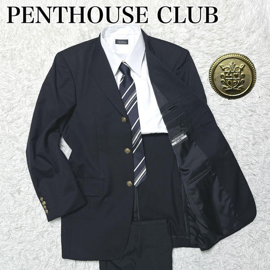 Gold button suit black setup Y2K oversize wool L
