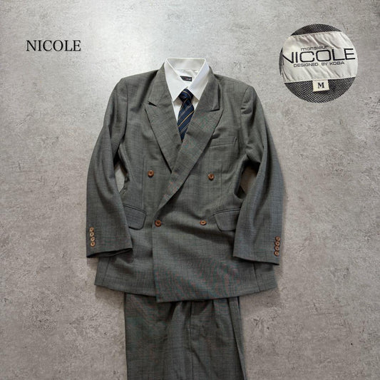 Nicole Collaboration Vintage Double Setup Suit Check Stripe