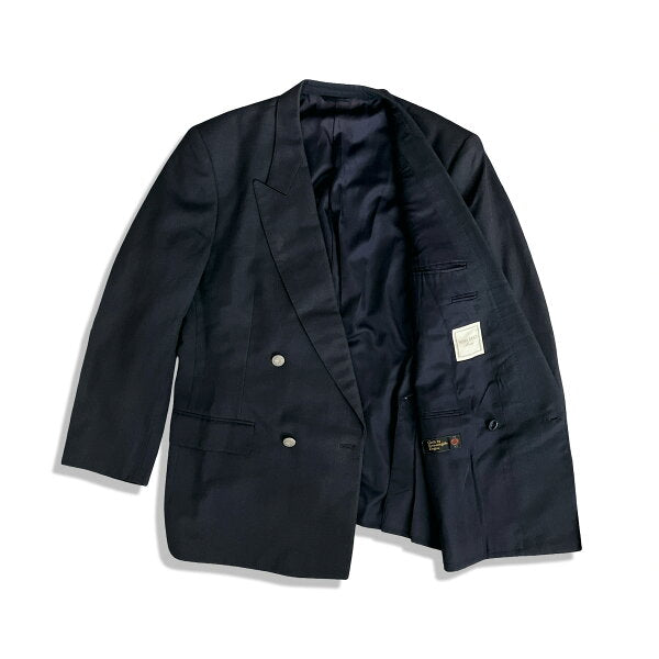 NINA RICCI Monsieur Ermenegildo Zegna Ermenegildo Zegna fabric double-breasted jacket suit size 98 navy men's [Appraised]