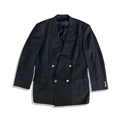 NINA RICCI Monsieur Ermenegildo Zegna Ermenegildo Zegna fabric double-breasted jacket suit size 98 navy men's [Appraised]