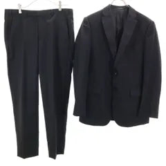 Emporio Armani Striped Pants Suit Top and Bottom Setup 48 Black Men's Vintage Clothing